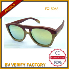 2015 Design neue Woodenl Sonnenbrille mit verspiegelten Objektiv (FX15063)